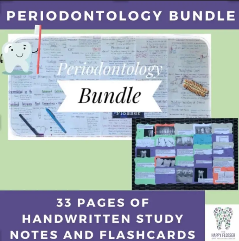 Periodontology Dental Hygiene Study Sheets and Flashcards Comprehensive Bundle