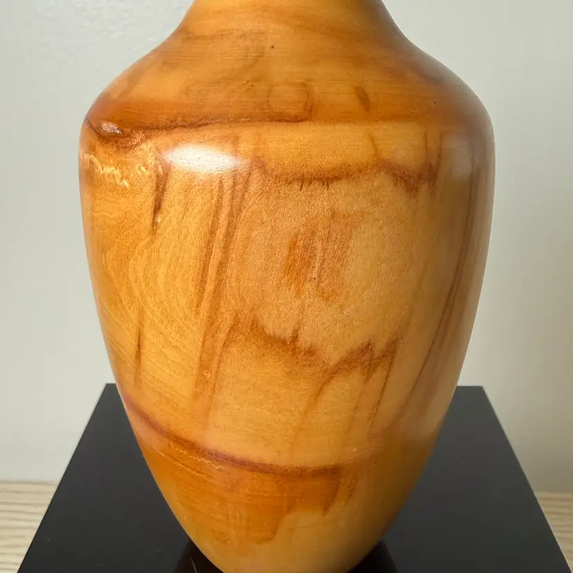 Turned Wood Bud Vase With Varied Color And Texture