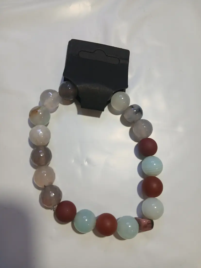 Red and blue with quartz natural stones