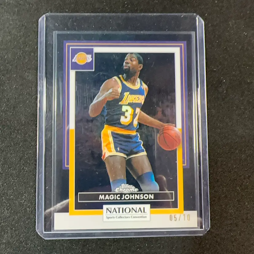 Magic Johnson 2026 Topps NSCC Exclusive True Black Refractor /10 Los Angeles Lakers