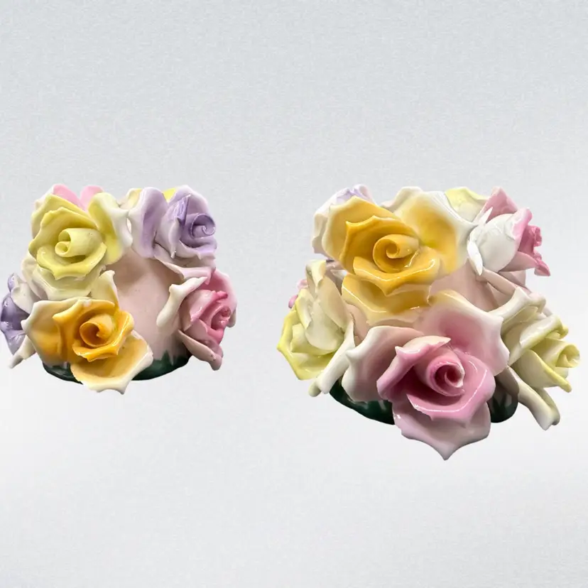Porcelain Floral Candlesticks ***See Note