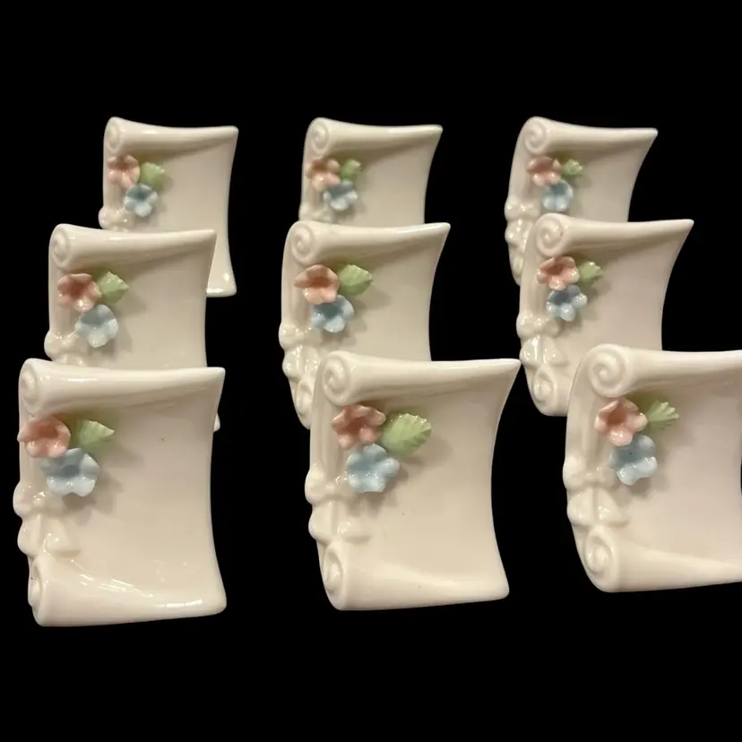 Porcelain Table Name Cards Set of 9 Japan | 2”