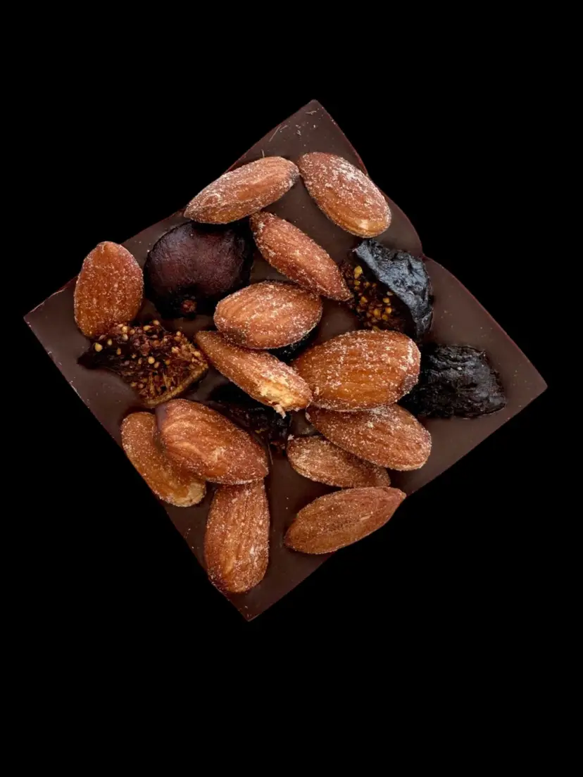 FIG + ALMOND Chomp Monster Bar - DARK Chocolate - Candy Dish Confections