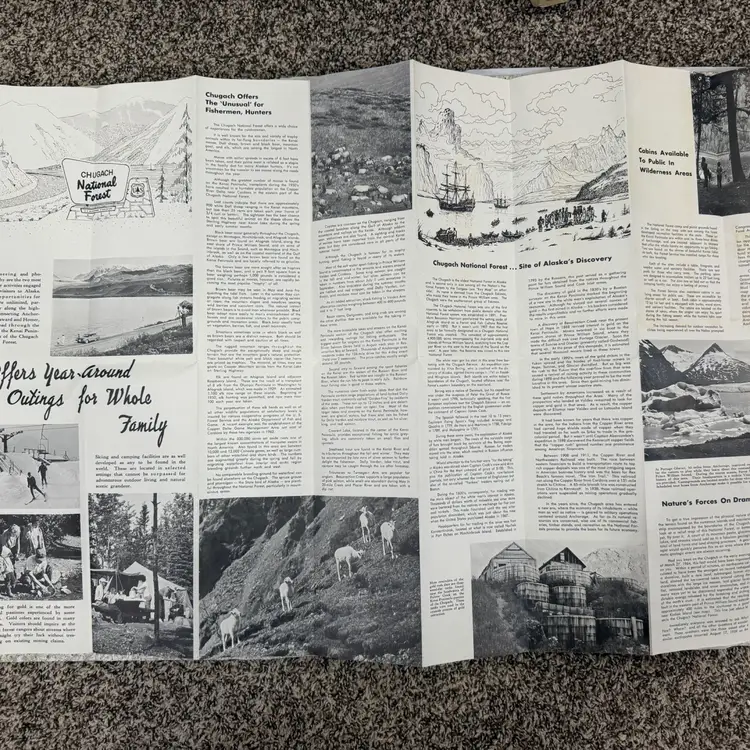 Map - Chugach National Forest 1964 Vintage