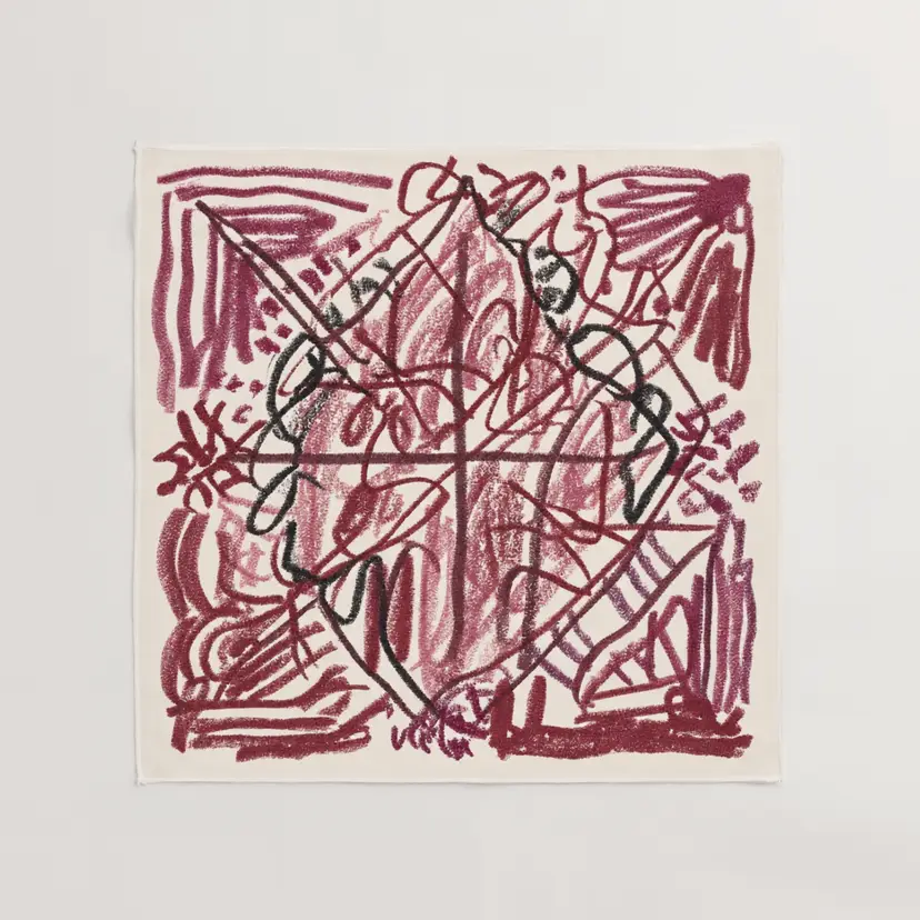 Monochrome Red 100% Cotton Lightweight Gauze Scarf