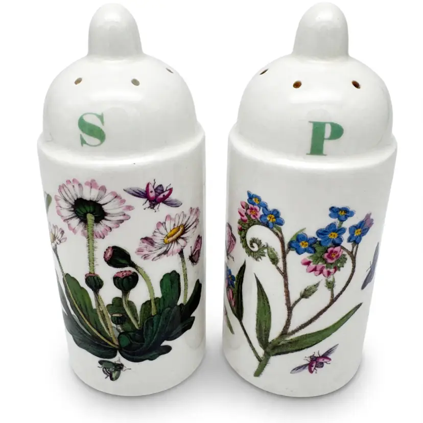 Portmeirion Botanic Salt & Pepper Shakers ~English Daisy /Forget Me Not ~England