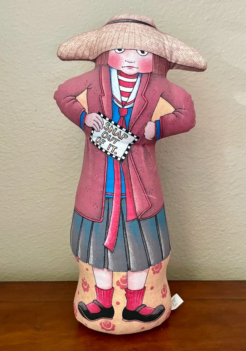 Mary Engelbreit "Snap Out Of It" Weighted Cloth Fabric Door Stop The Toy Works USA