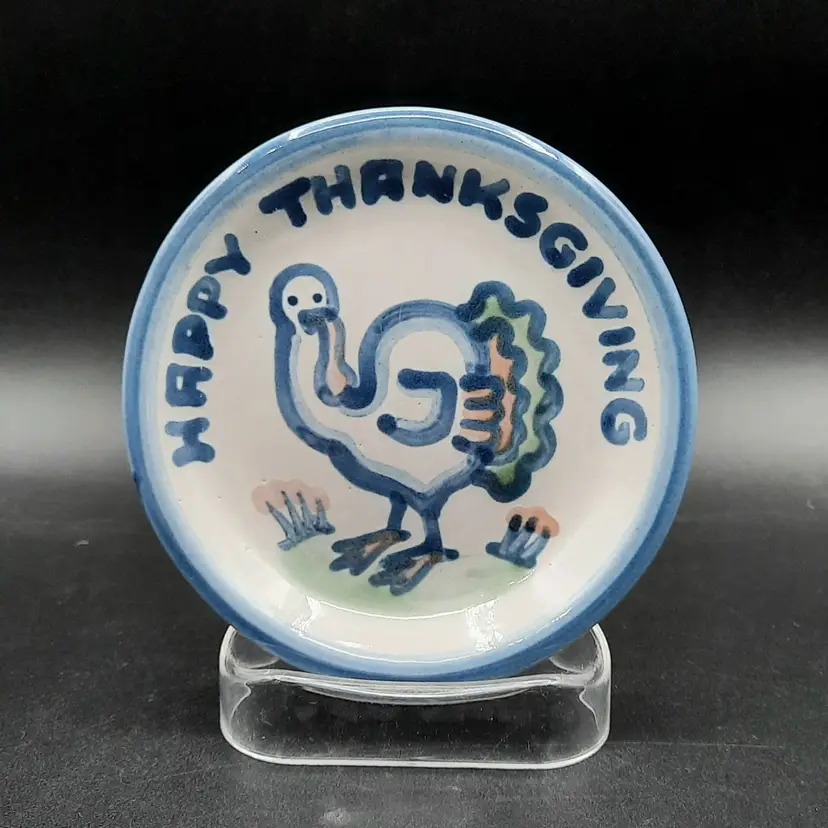 MA Hadley Happy Thanksgiving Turkey Coaster Trinket Dish