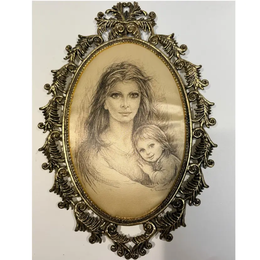 1970s Giuseppe Tarantino "La Maternità" Silk Print-8.5”