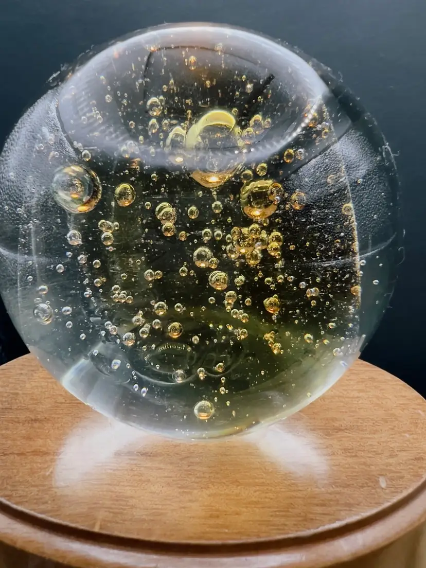 Golden Glow And Bubbles Paper Weight