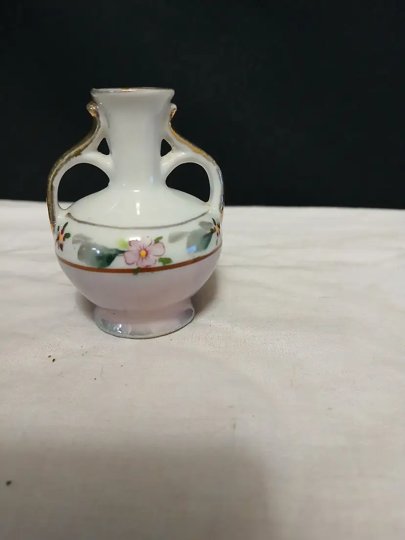 Vintage Lusterware Floral Miniature Vase