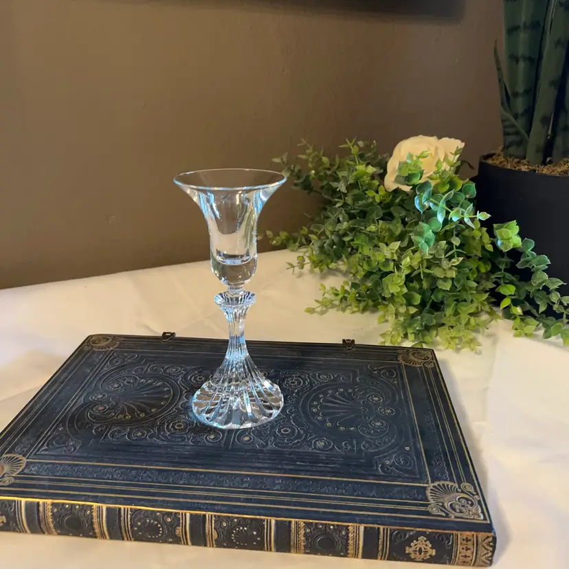 Vintage Mikasa Crystal Candle Holder - The Ritz Pattern