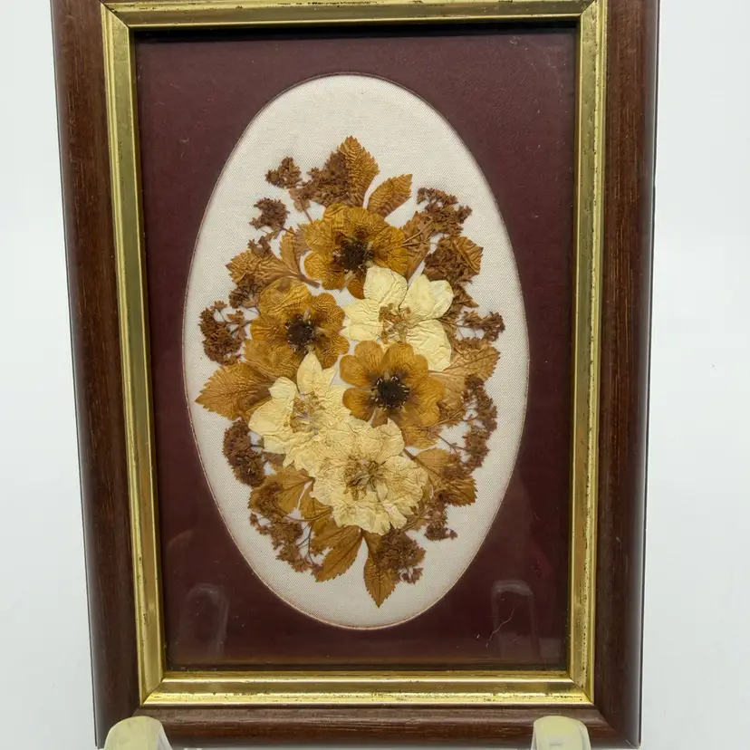 Vintage Framed Pressed Flower Designs Joanna Sheen Made In England 6.75”