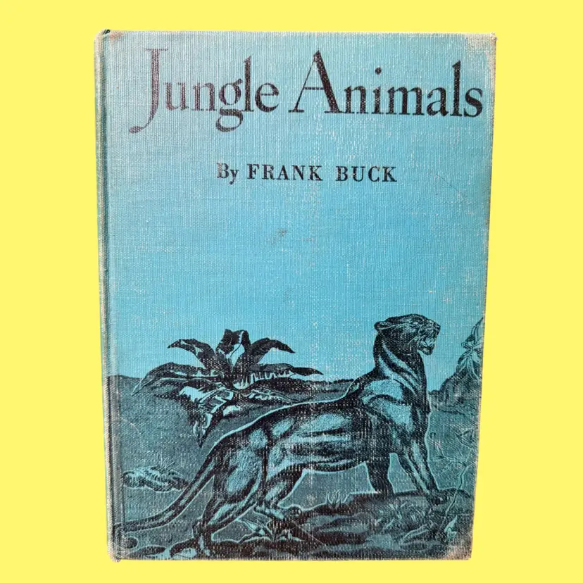 1945 Vintage Children's Hardcover Book, JUNGLE ANIMALS, Random House, READ