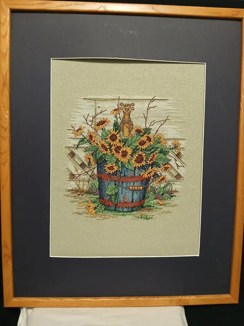 Sunflower Cross-Stitch Art