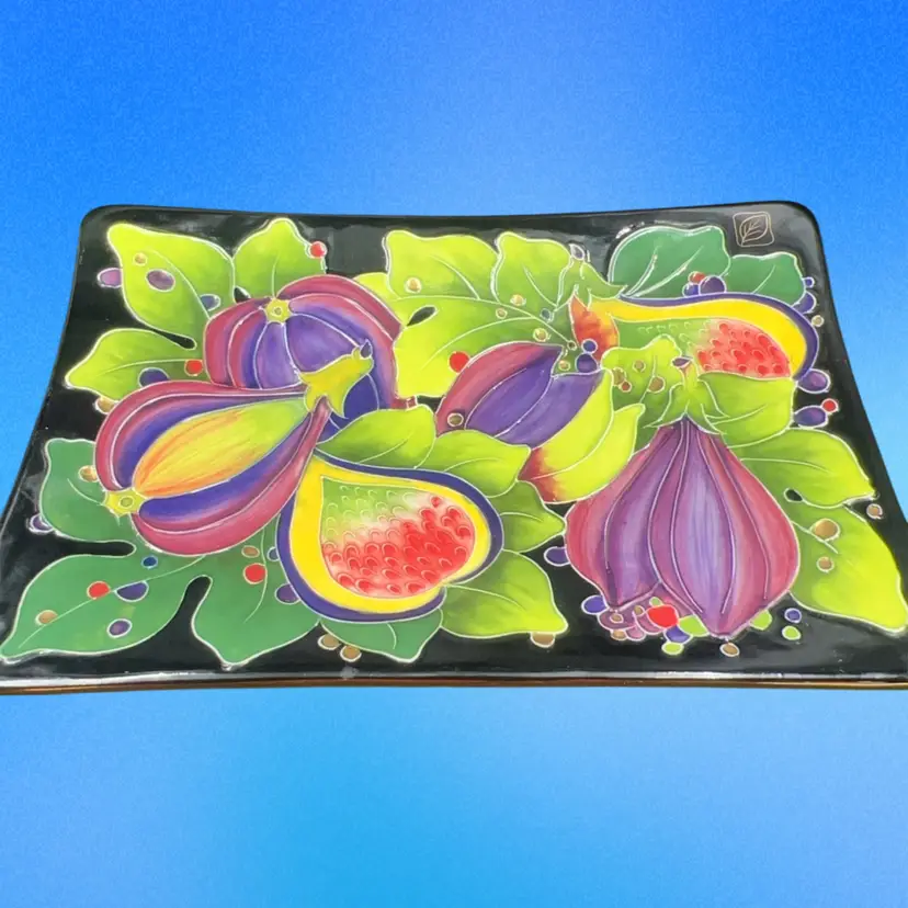 2004 J McCall For Blue Sky Serving Dish With FIGS 10” x 7”