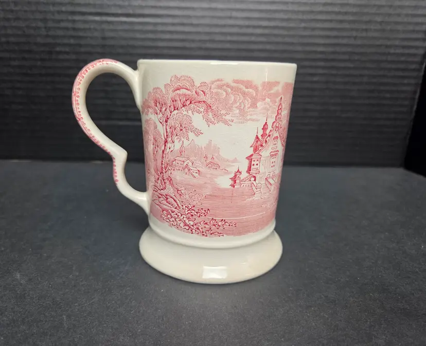 Antique Transferware Tankard by W.A. & Co. Roselle Pattern