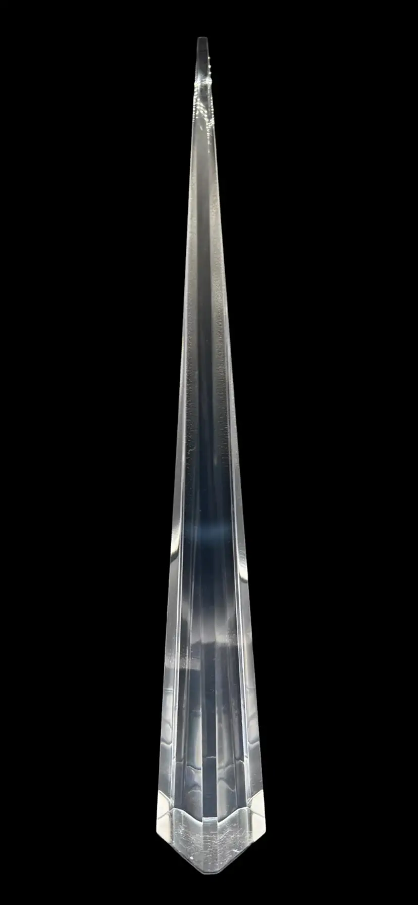 Vintage MCM Herb Ritts Lucite Acrylic Astrolite Obelisk Pyramid Sculpture 19.5”