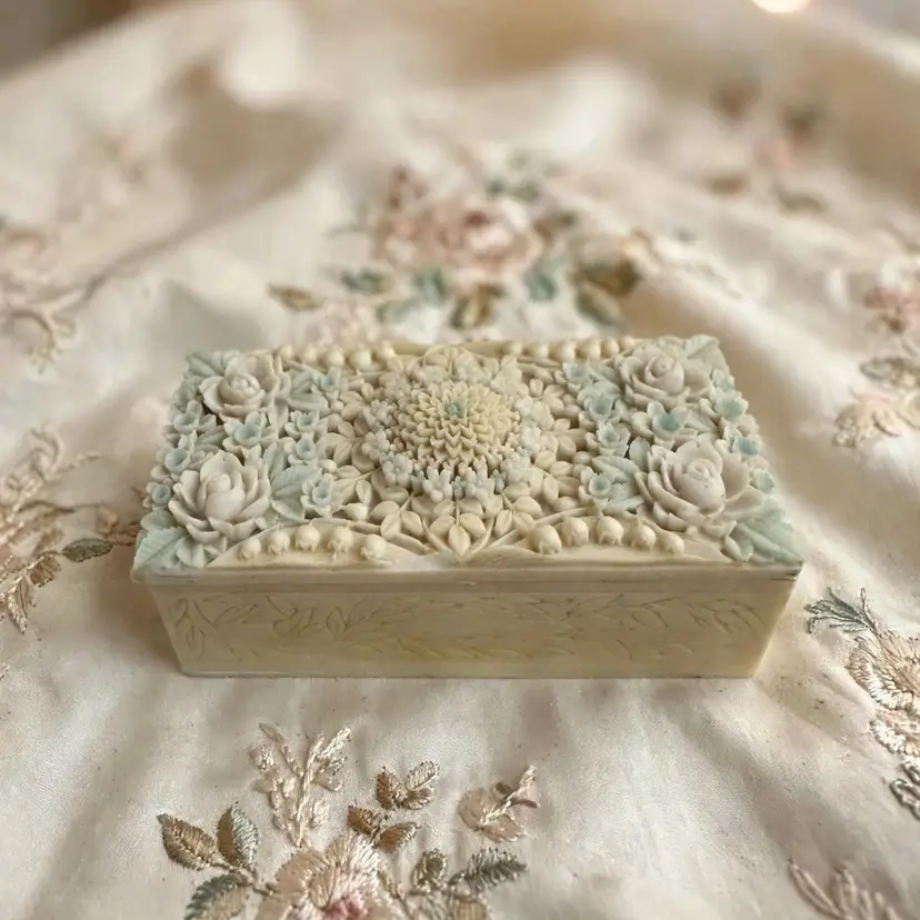 Resin Floral Jewelry Box