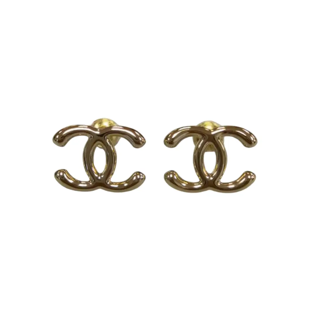 Chanel Gold Tone CC Earrings