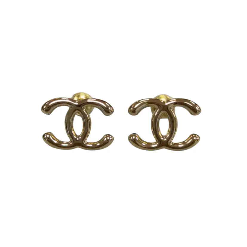 Chanel Gold Tone CC Earrings