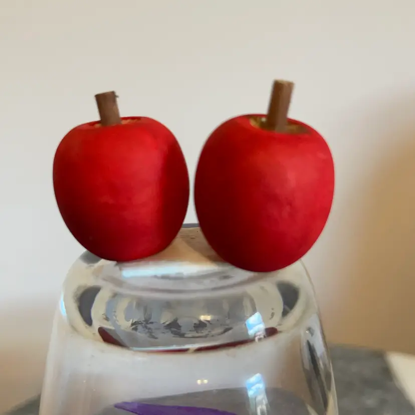 2 Mini Hand Painted Apples