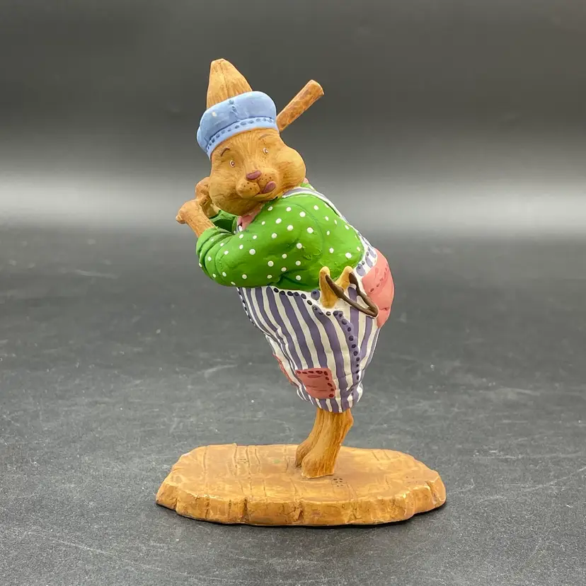 Dept 56 General Store Collection Rabbit Baseball Bat Figurine VTG Easter Decor