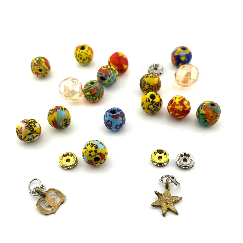 Ghana Glass Beads & Charms 22 Pieces