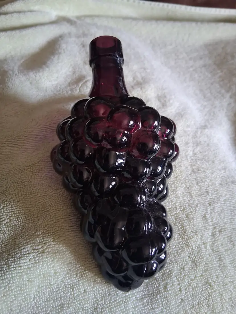 Vintage Italian Purple Amethyst 'Bunch of Grapes' Bottle