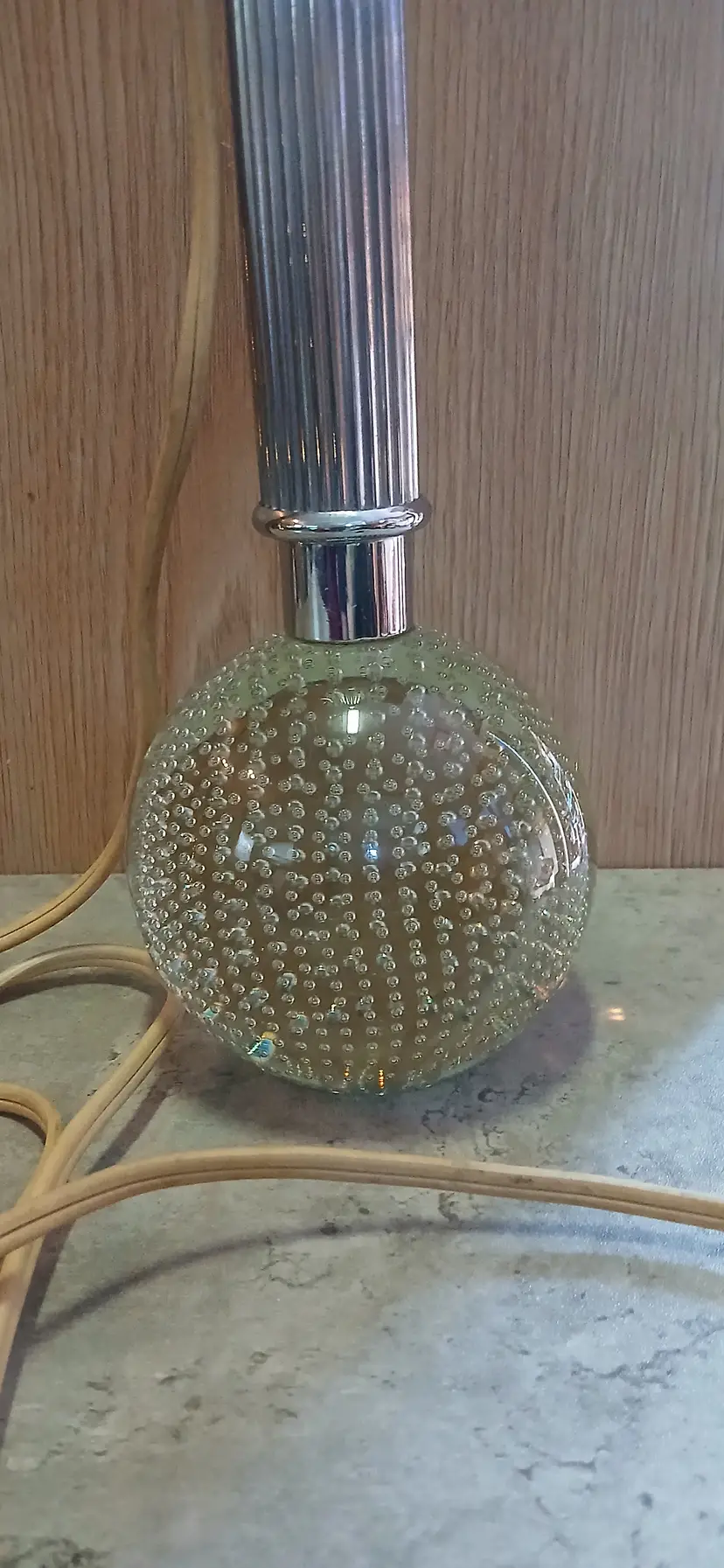 Vintage 1940s Art Deco Controlled Bubble Glass Boudoir Lamp