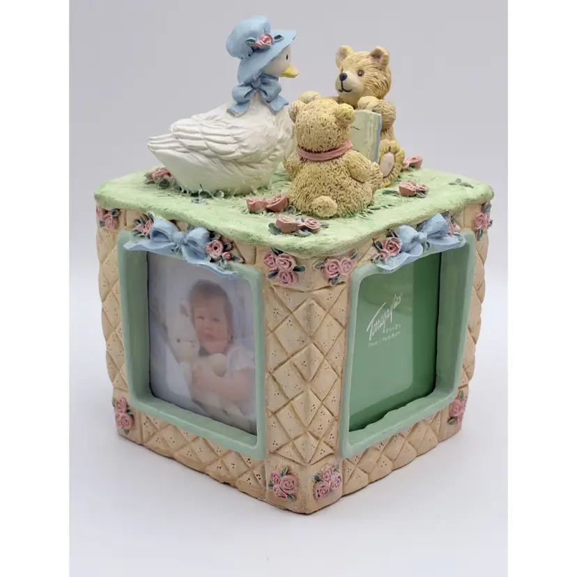 Vintage Terragrafics 1992 Bears, Goose Resin Photo Frame, Square, Holds 3x3 Photos