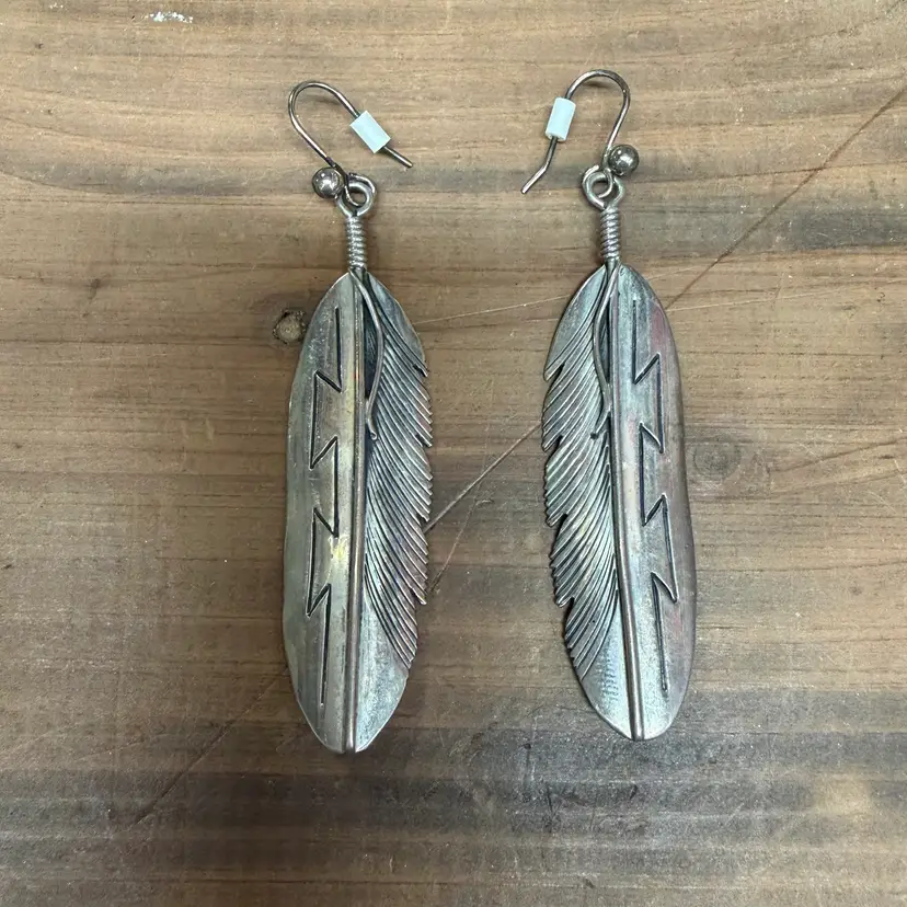 Tanya Mace/Tee Mace Navajo Sterling Feather Earrings