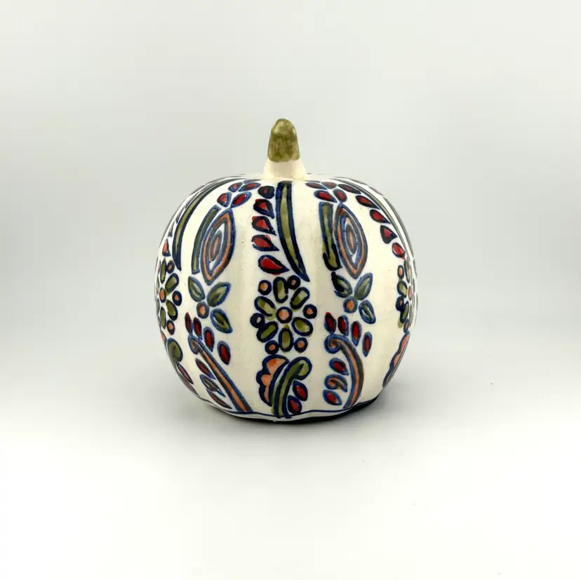 Hand Painted Ceramic Pumpkin 4”x 4.75”