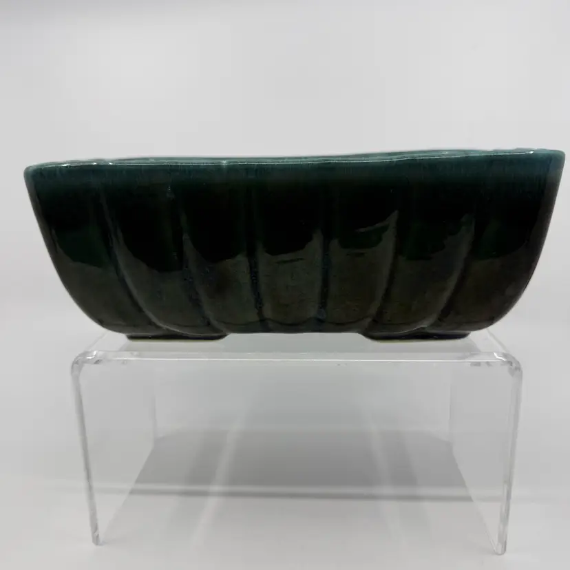 Vintage MCM Hull USA F42 Green Blue Glazed Pottery Planter Pot