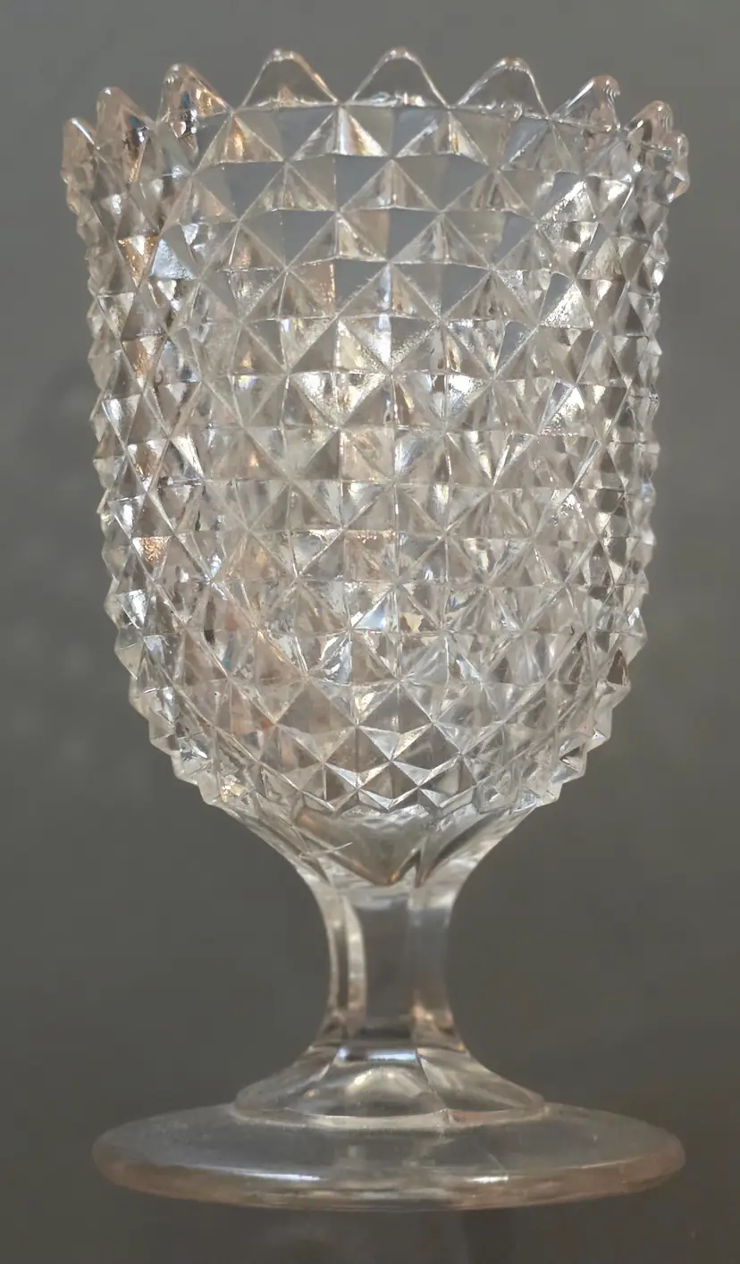 Antique EAPG (Early American Pattern Glass) Celery Vase in a Sawtooth Pattern