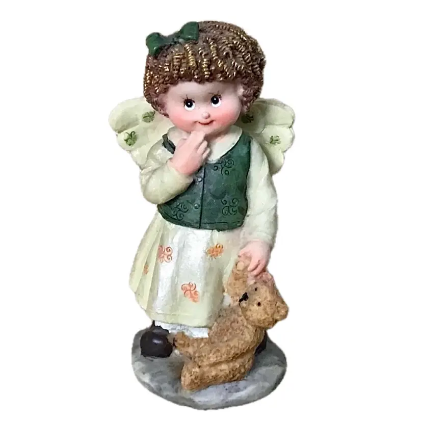 Vintage Curly Locks Fairy Child Resin Figurine Fairy Tale Twee Cute Cottagecore