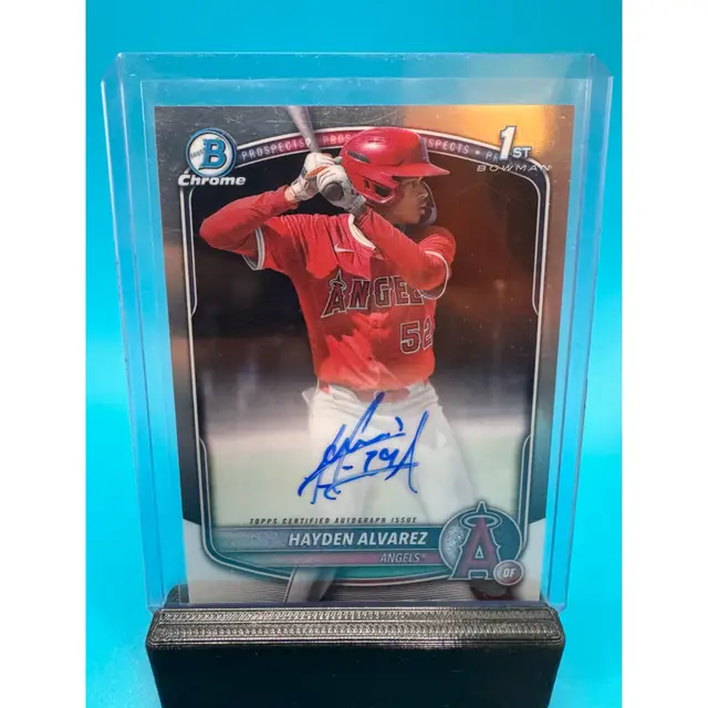 Hayden Alvarez 1st Bowman Chrome Auto Los Angeles Angels