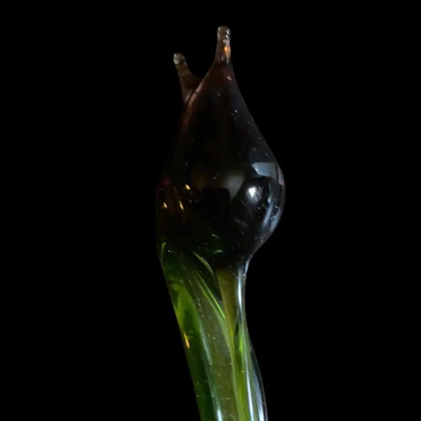 #40- Just In From Ukraine 9 Inch Hand Blown Glass Flowers As Pictured