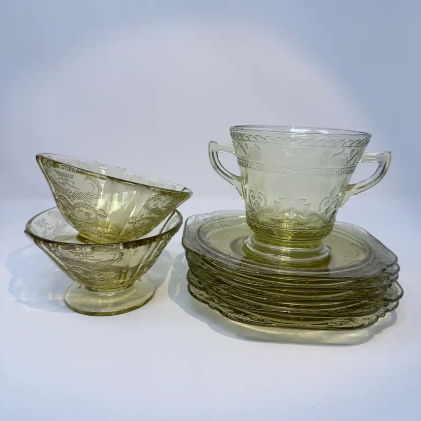 Vintage Amber Depression Glass