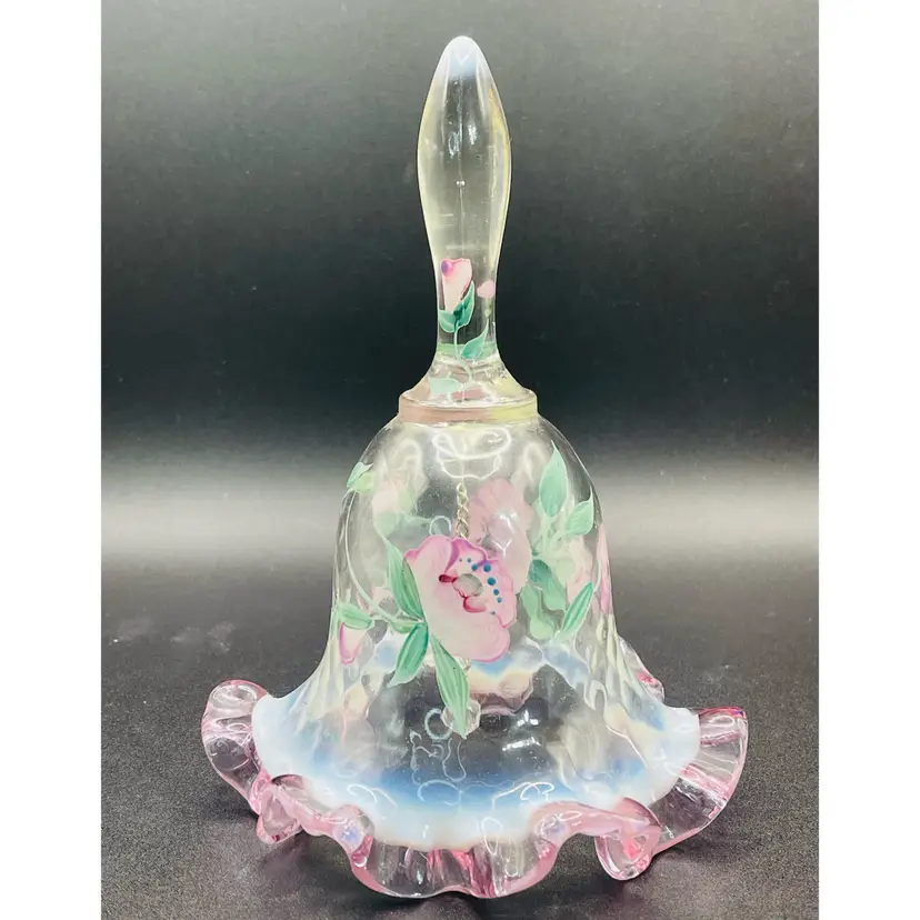 Hand painted, Fenton Opalescent Bell