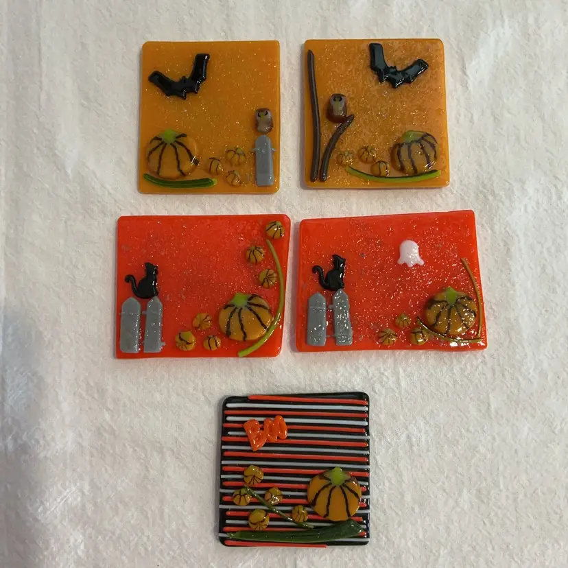 #01 Made by Me! Fused Glass Magnet GLOWY Halloween CHOICE Handcrafted Studio Art