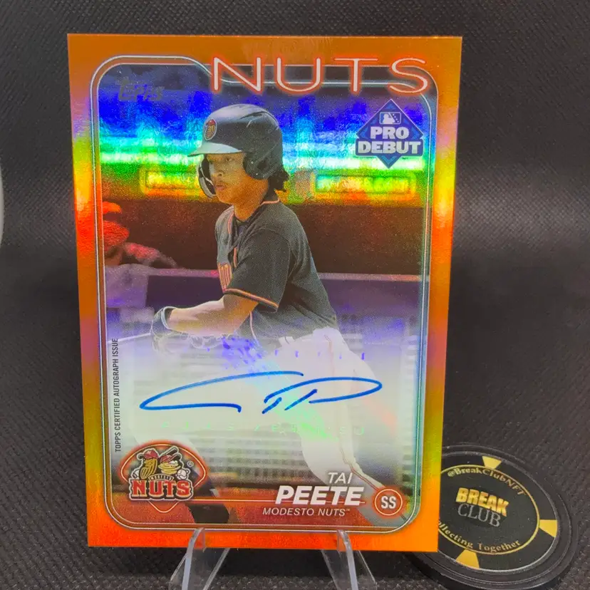 Tai Peete 2024 Pro Debut Orange Holo Foil Auto /25 St. Louis Cardinals