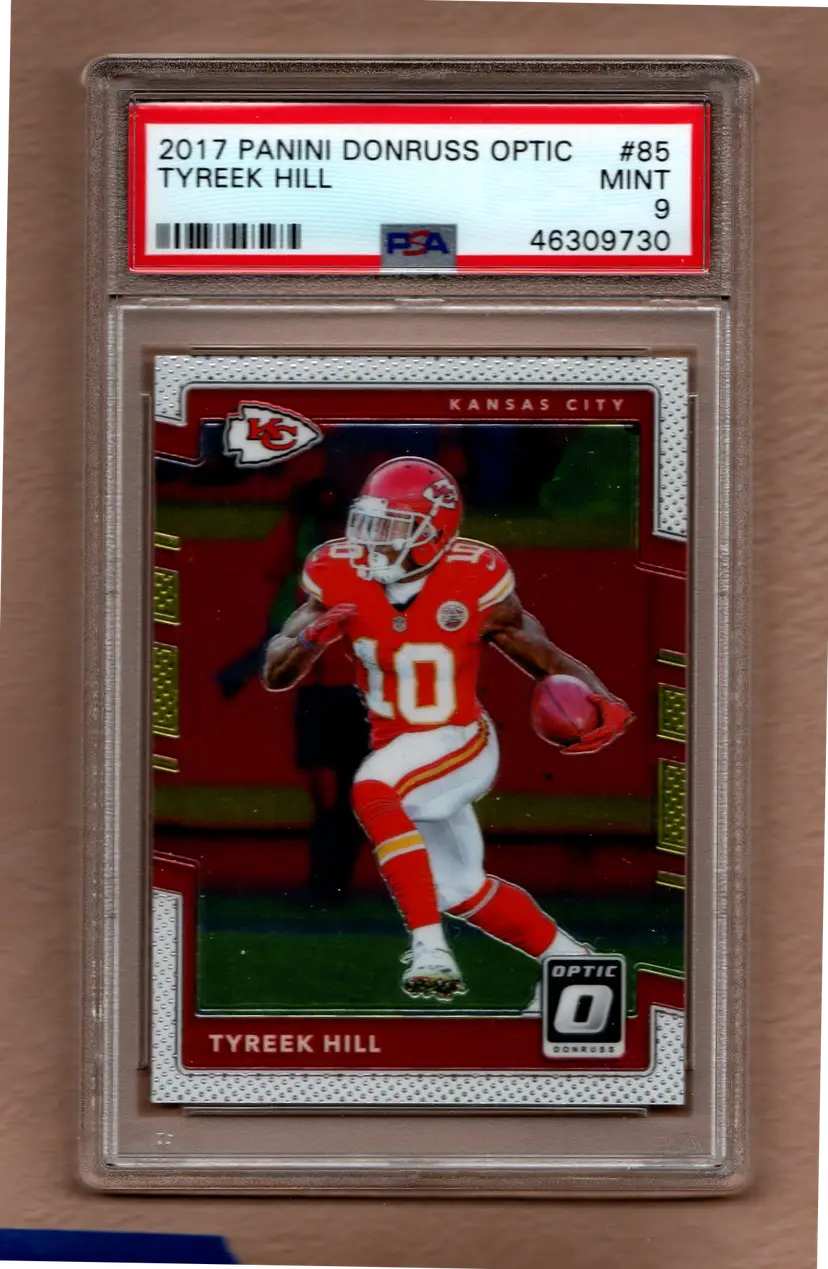 Tyreek Hill 2017 Panini Donruss Optic #85 PSA 9 Kansas City Chiefs Football Card