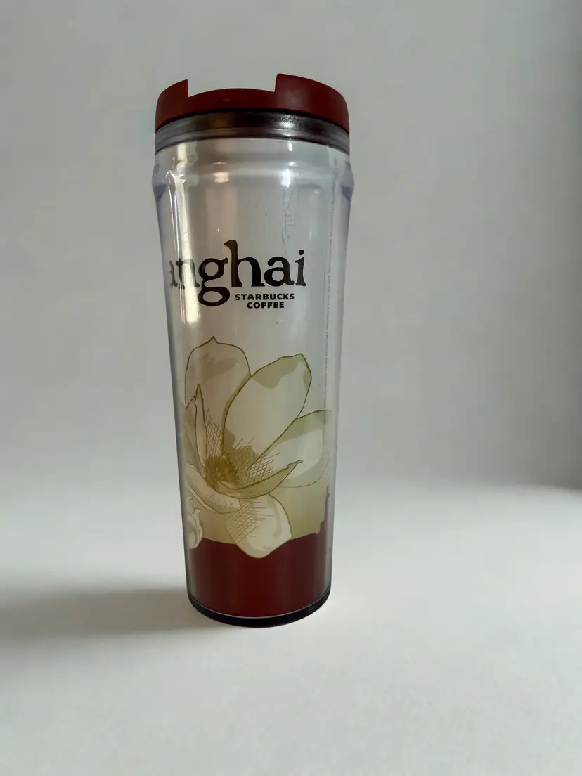 Starbucks Shanghai China Magnolia Travel Tumbler 16oz 2004 Destination City Series Collectible Coffee Cup with Lid