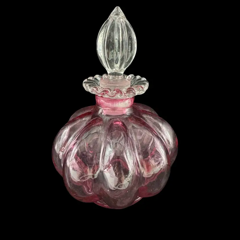Vintage Light Cranberry/Pink Perfume Bottle