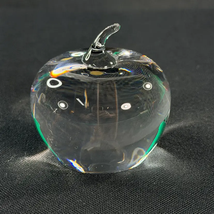 Orrefors Crystal Apple Paperweight