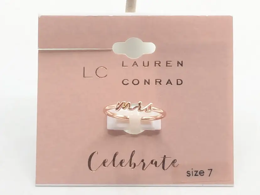 Lauren Conrad 'Mrs' Rose Gold Tone Ring Jewelry NWT