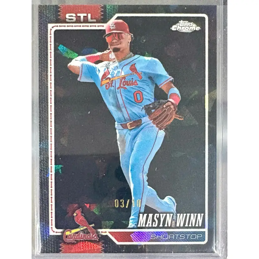 2026 Topps Sapphire Masyn Winn Black Refractor Parallel #3/10 St. Louis Cardinals