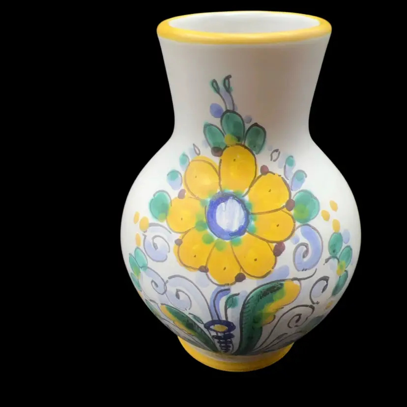 Hand Painted Floral Vase Slovak 4.5”