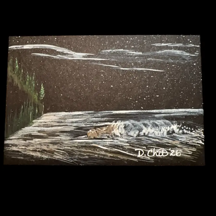 Original Watercolor 4” X 6”
“Night Coast”